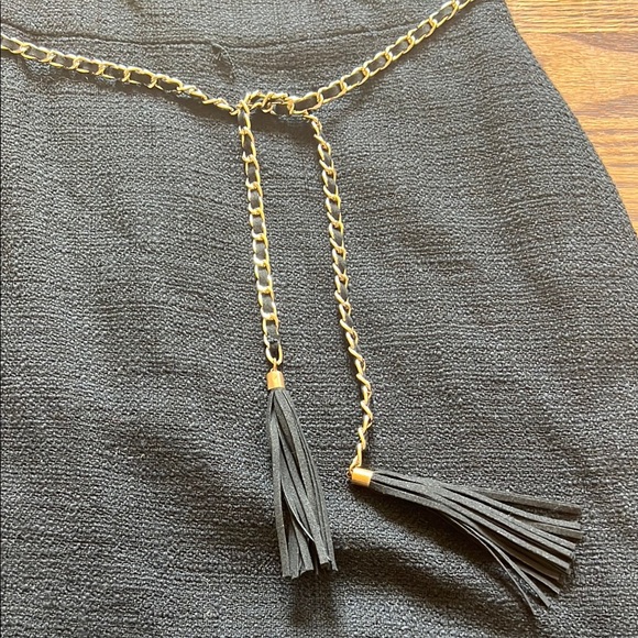 Karl Lagerfeld Black Sleeveless Dress with Chain Belt size 2 NWT - Picture 5 of 10